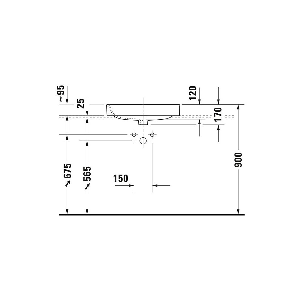 Duravit Happy D.2 Plus Aufsatzbecken 600mm, Weiß Hochglanz, WonderGliss, Rechtecki... DURAVIT-23156000001 4021534843495 (Abb. 3)