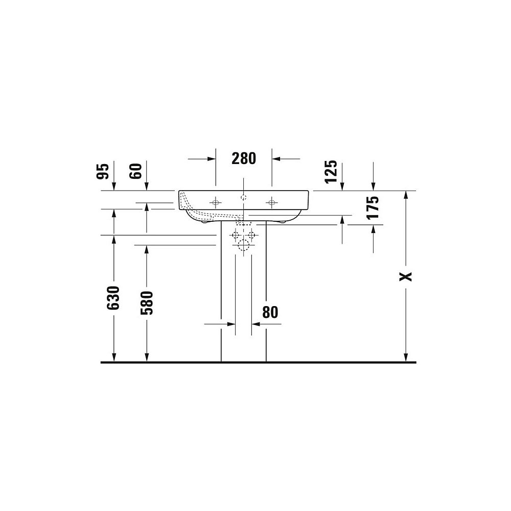 Duravit Happy D.2 Waschtisch 495x650x175mm wandhängend Weiß Hochglanz, Rechteckig,... DURAVIT-23166500001 4021534848728 (Abb. 3)