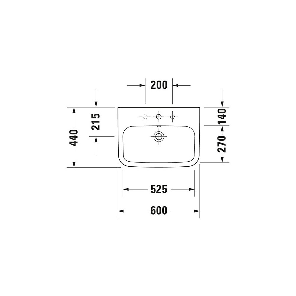 Duravit DuraStyle Waschtisch 440x600x170mm wandhäng., Weiß Hochglanz, Rechteckig, ... DURAVIT-2319600000 4021534851025 (Abb. 11)
