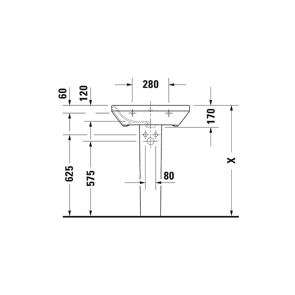 Duravit DuraStyle Waschtisch 440x600x170mm wandhäng., Weiß Hochglanz, Rechteckig, ... DURAVIT-2319600000 4021534851025 (Abb. 12)