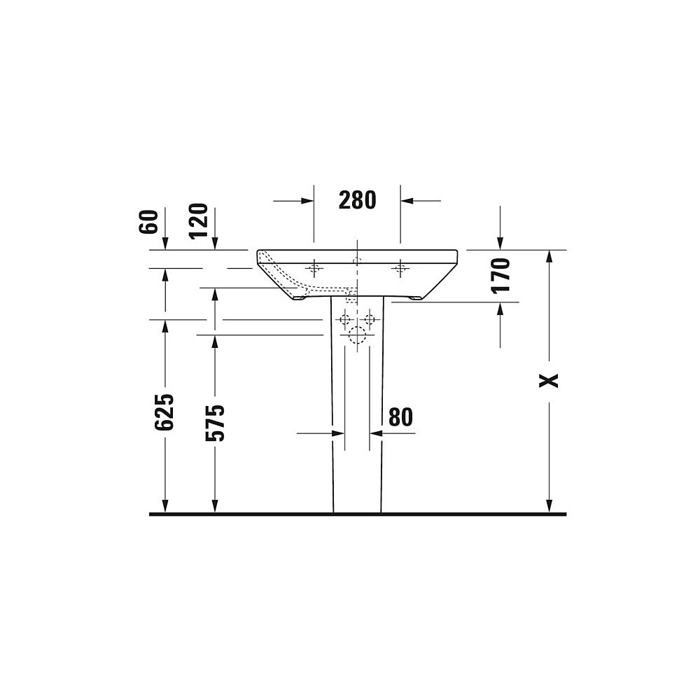 Duravit DuraStyle Waschtisch 440x650x170mm wandhäng., Weiß Hochglanz, Rechteckig, ... DURAVIT-2319650000 4021534851063 (Abb. 10)