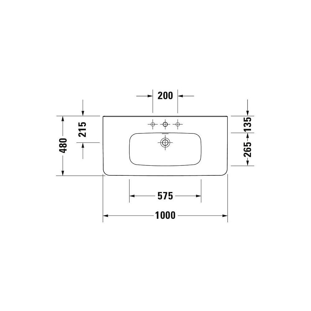 Duravit DuraStyle Waschtisch 480x1000x170mm, Weiß Hochglanz, Rechteckig, 1 Waschpl... DURAVIT-2320100000 4021534851100 (Abb. 18)