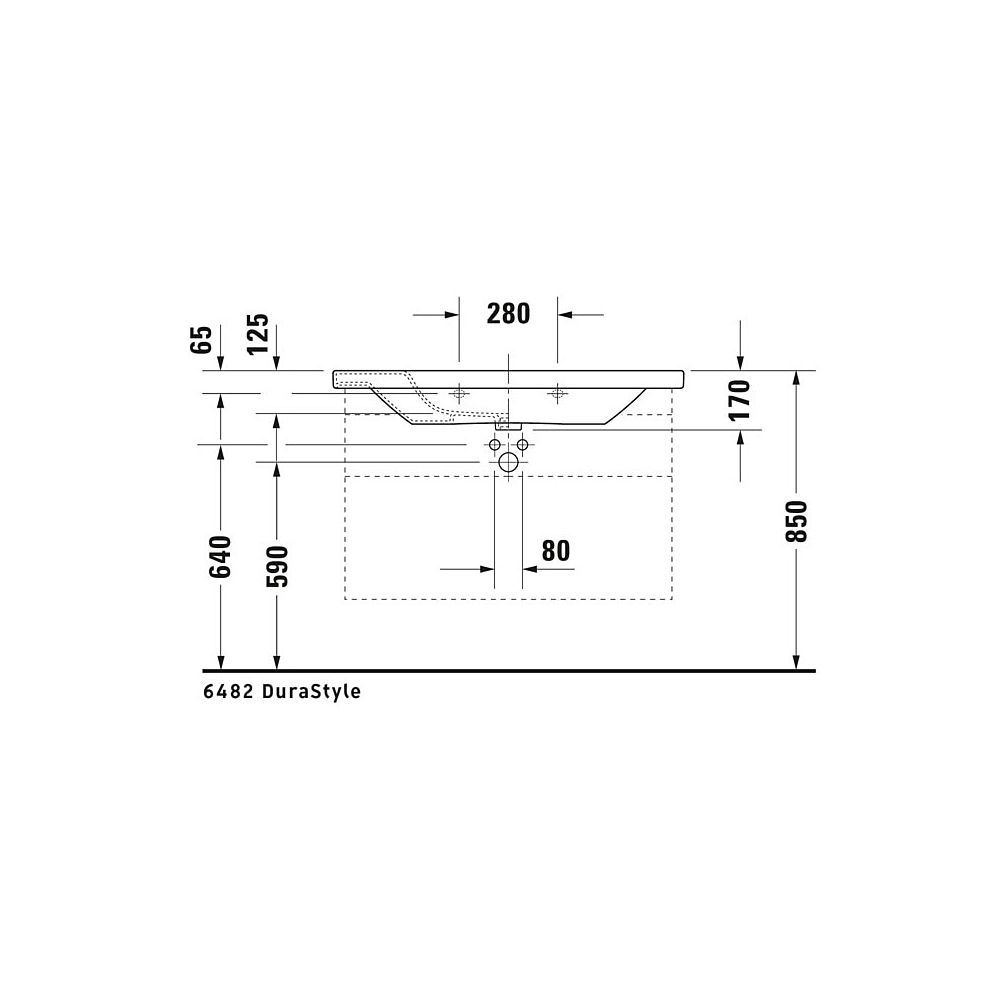 Duravit DuraStyle Waschtisch 480x1000x170mm, Weiß Hochglanz, Rechteckig, 1 Waschpl... DURAVIT-2320100000 4021534851100 (Abb. 22)