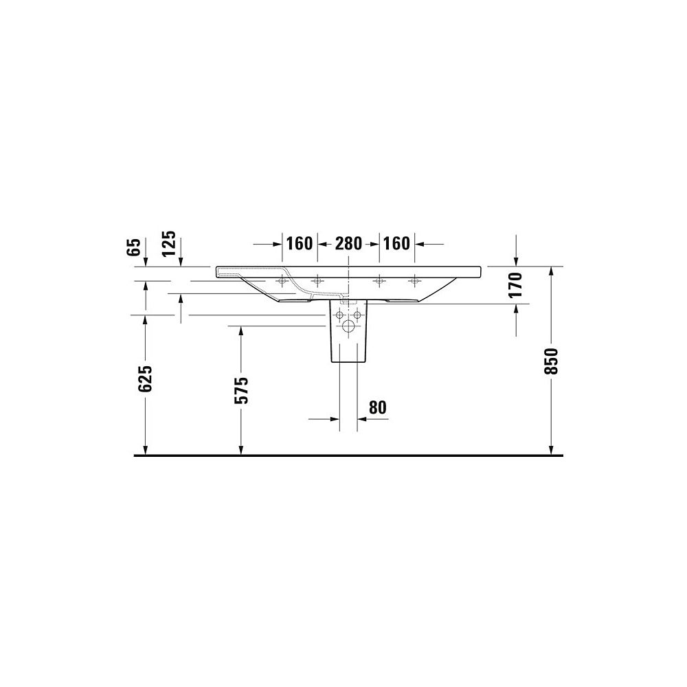 Duravit DuraStyle Waschtisch 480x1200x170mm, Weiß Hochglanz, Rechteckig, 1 Waschpla... DURAVIT-2320120000 4021534904325 (Abb. 4)