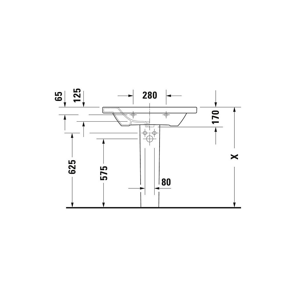 Duravit DuraStyle Waschtisch 480x800x170mm, Weiß Hochglanz, Rechteckig, 1 Waschpla... DURAVIT-2320800000 4021534850721 (Abb. 21)