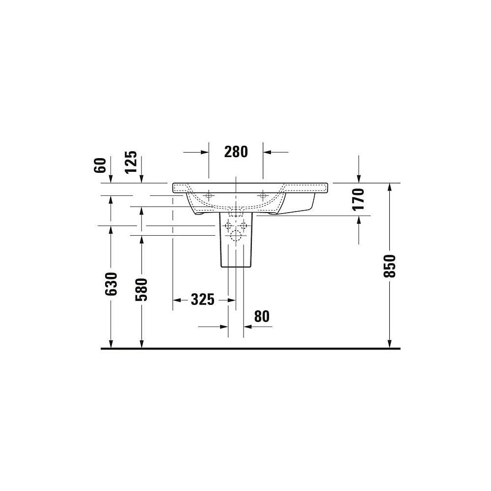 Duravit DuraStyle Waschtisch 480x800x170mm, WonderGliss, Weiß Hochglanz, Rechtecki... DURAVIT-23258000001 4021534894299 (Abb. 6)