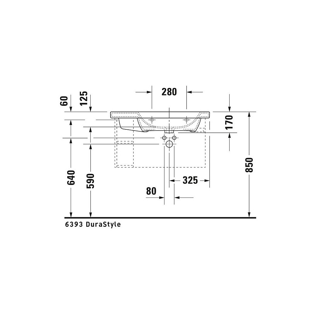 Duravit DuraStyle Waschtisch 480x800x170mm, WonderGliss, Weiß Hochglanz, Rechtecki... DURAVIT-23268000001 4021534894282 (Abb. 6)