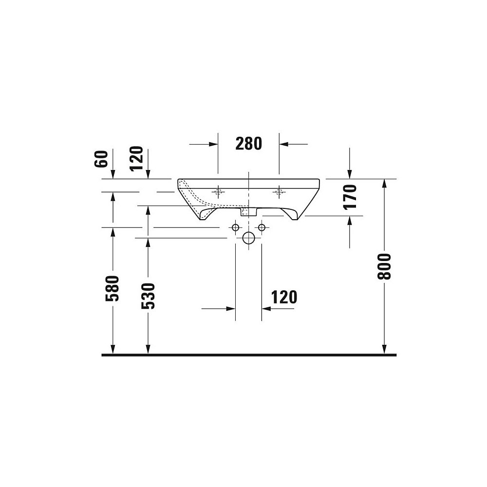 Duravit DuraStyle Waschtisch 570x650x170mm wandh. Weiß Hochglanz, Rechteckig, Wond... DURAVIT-23296500001 4021534984778 (Abb. 5)