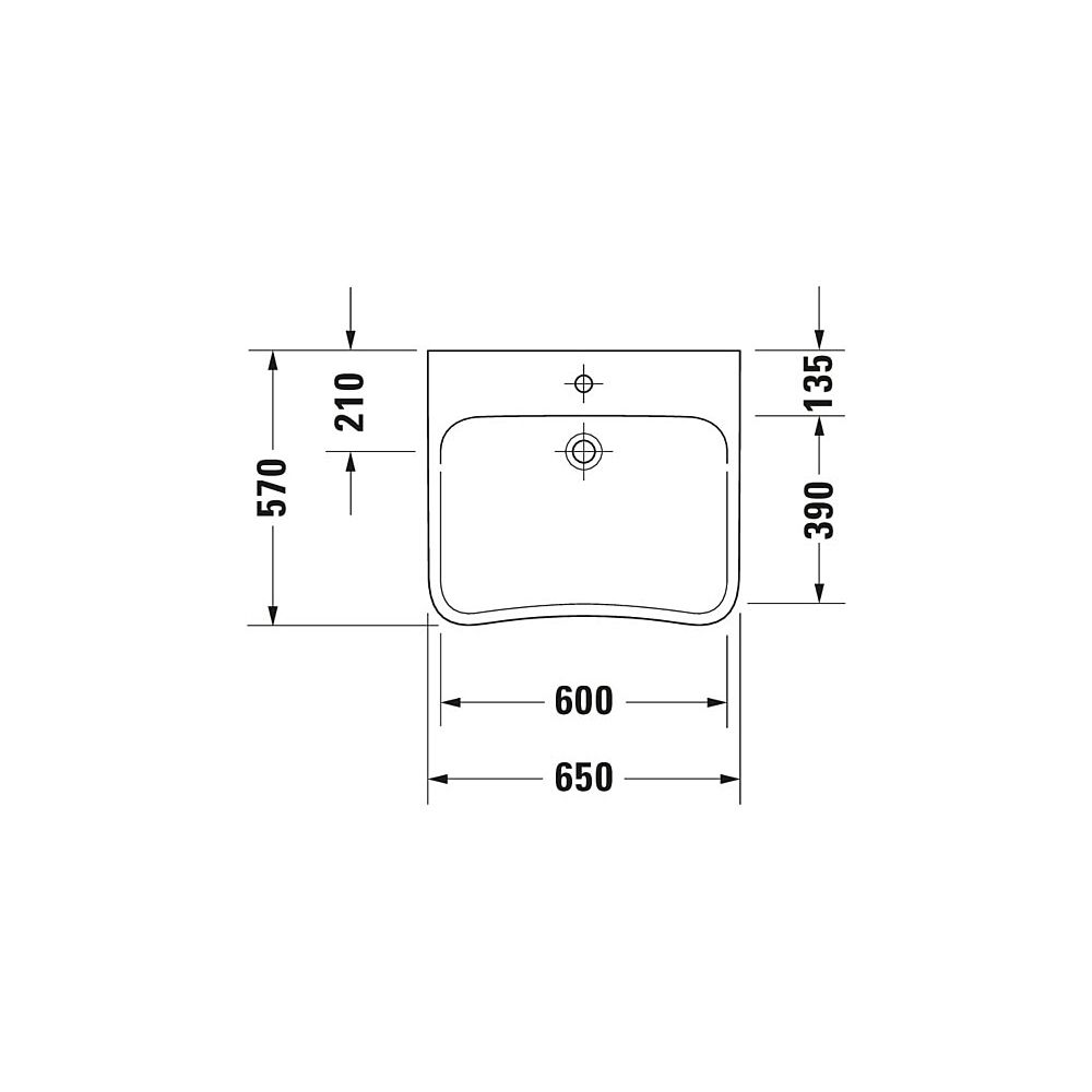 Duravit DuraStyle Waschtisch 570x650x170mm wandhäng., Weiß Hochglanz, Rechteckig, ... DURAVIT-23306500701 4021534958717 (Abb. 2)