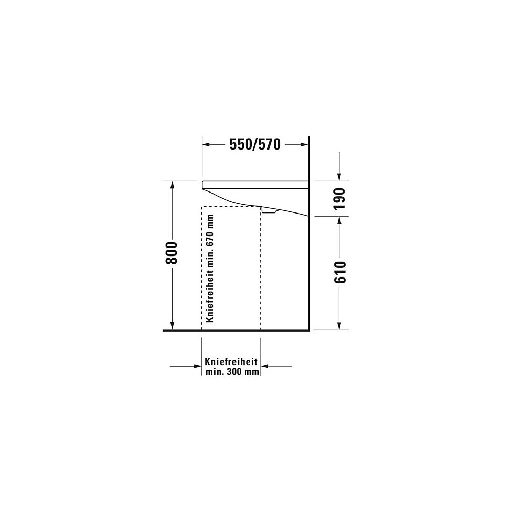 Duravit DuraStyle Waschtisch 570x650x170mm wandhäng., Weiß Hochglanz, Rechteckig, ... DURAVIT-23306500701 4021534958717 (Abb. 3)