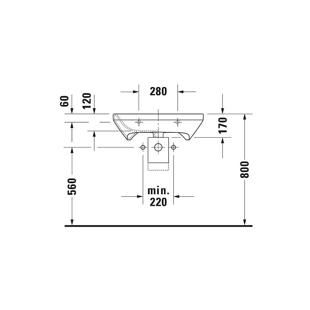 Duravit DuraStyle Waschtisch 570x650x170mm wandhäng., Weiß Hochglanz, Rechteckig, ... DURAVIT-23306500701 4021534958717 (Abb. 4)