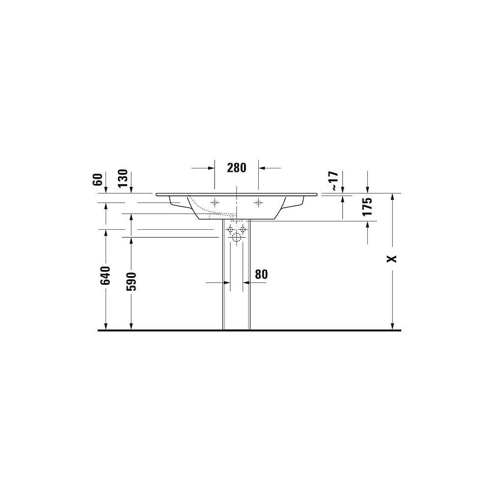 Duravit ME by Starck Waschtisch 490x1030x175mm, WonderGliss, Weiß SDM, Rechteckig,... DURAVIT-23361032601 4053424892870 (Abb. 5)