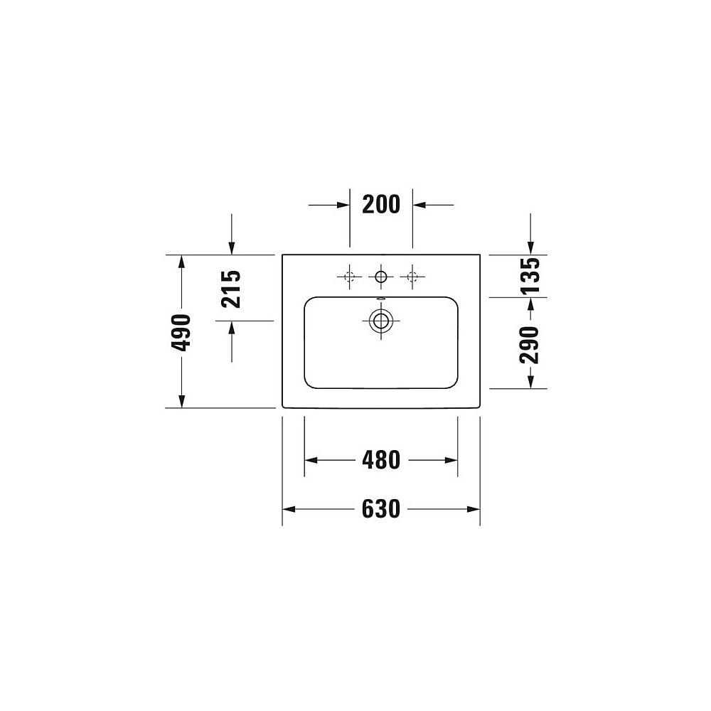 Duravit ME by Starck Waschtisch 490x630x180mm, Weiß Hochglanz, Rechteckig, 1 Wasch... DURAVIT-2336630000 4053424052014 (Abb. 17)