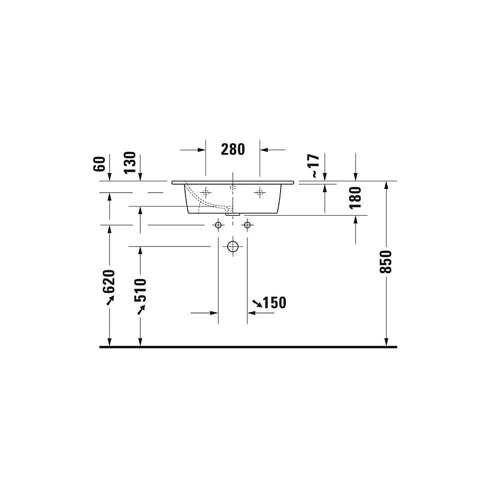 Duravit ME by Starck Waschtisch 490x630x180mm, Weiß Hochglanz, Rechteckig, 1 Wasch... DURAVIT-2336630000 4053424052014 (Abb. 19)