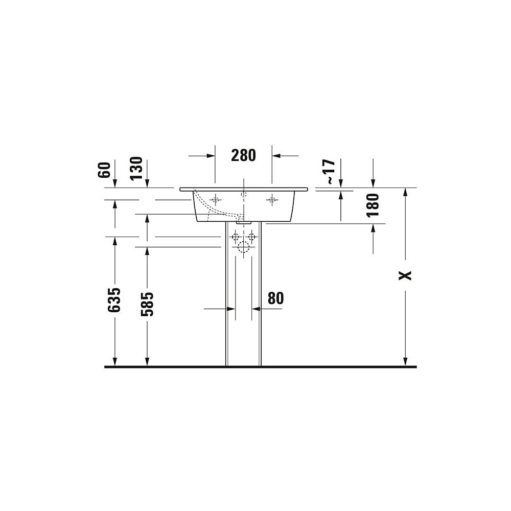 Duravit ME by Starck Waschtisch 490x630x180mm, Weiß Hochglanz, Rechteckig, 1 Wasch... DURAVIT-2336630000 4053424052014 (Abb. 20)