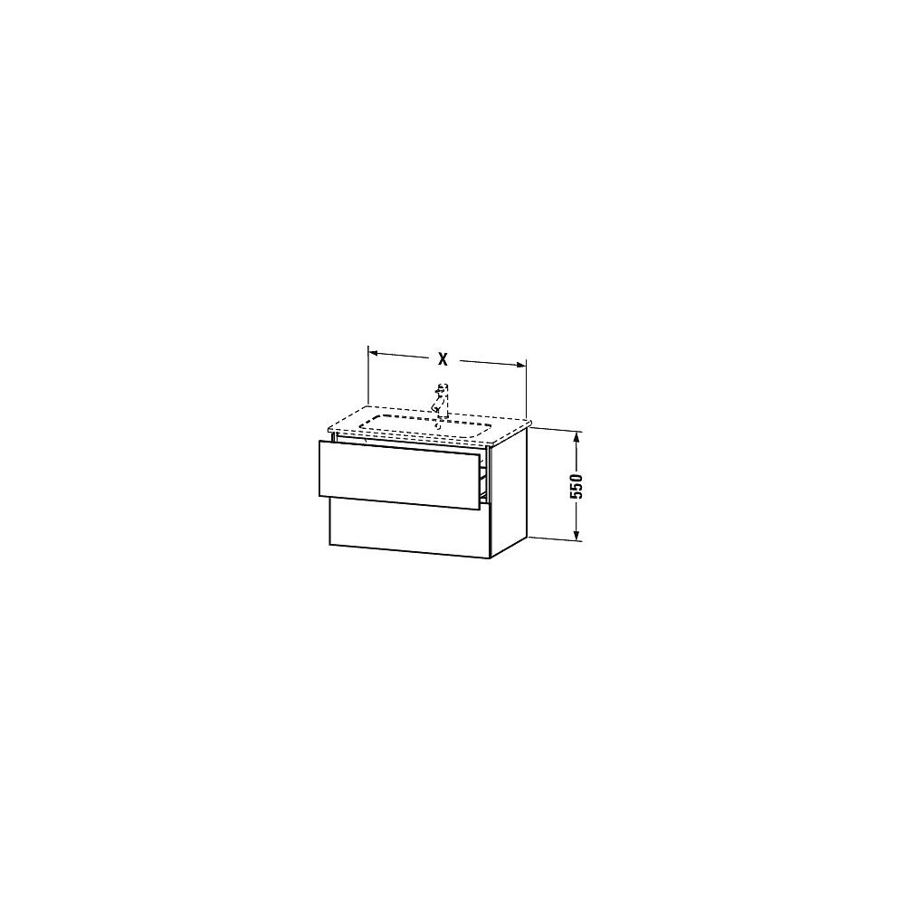 Duravit L-Cube Waschtischunterbau wandh. 481x820x550mm Eiche Marmoriert Matt, Grif... DURAVIT-LC624105555 4067116352962 (Abb. 2)
