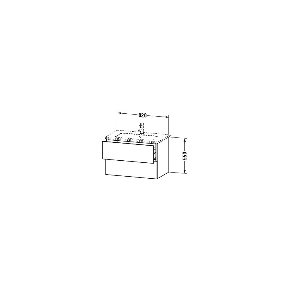 Duravit L-Cube Waschtischunterbau wandh. 481x820x550mm Eiche Marmoriert Matt, Grif... DURAVIT-LC624105555 4067116352962 (Abb. 4)