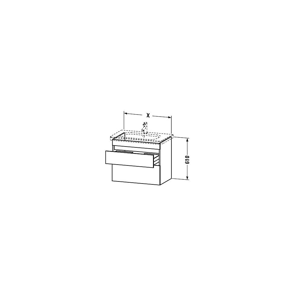 Duravit DuraStyle Waschtischunterbau wandhäng. 453x600x610mm, Mattweiß, Grifflos, ... DURAVIT-DS648301818 4021534918384 (Abb. 2)