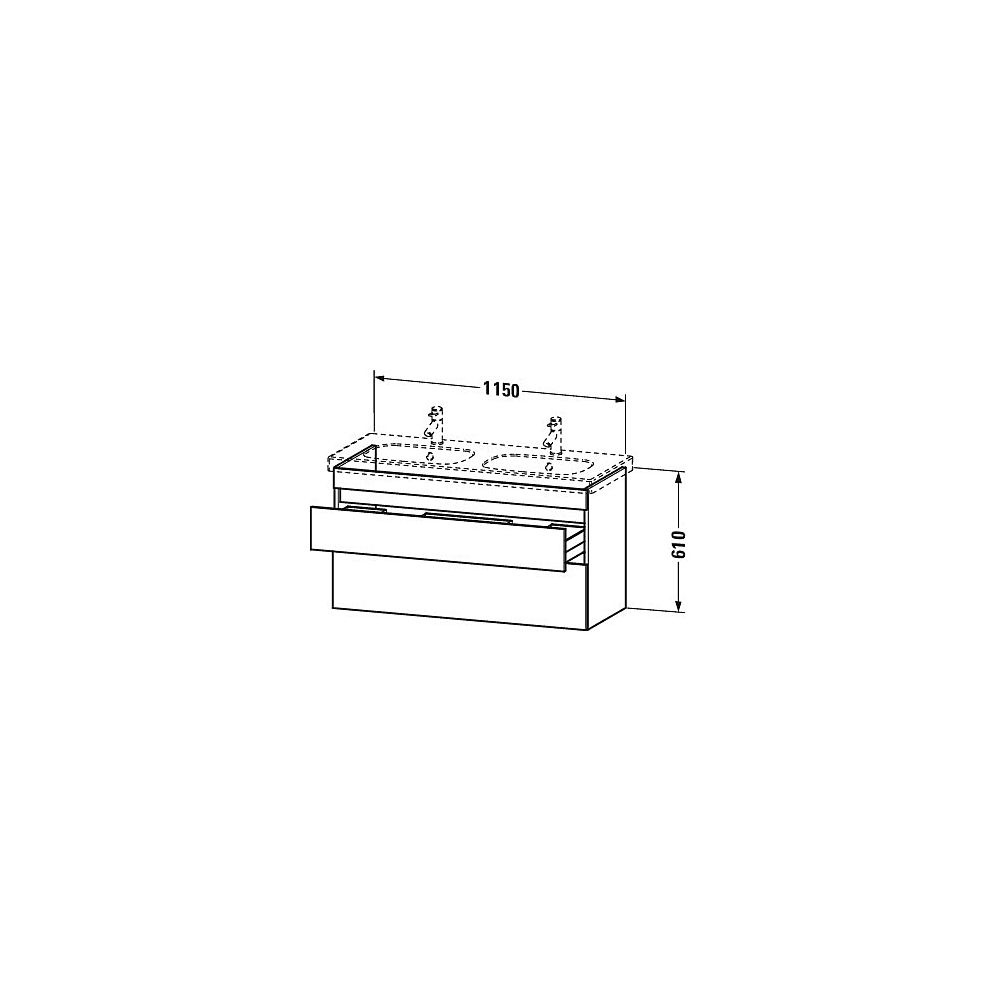 Duravit DuraStyle Waschtischunterbau wandh. 453x1150x610mm Nusb.dunkel Matt, Griff... DURAVIT-DS648602121 4053424630694 (Abb. 3)