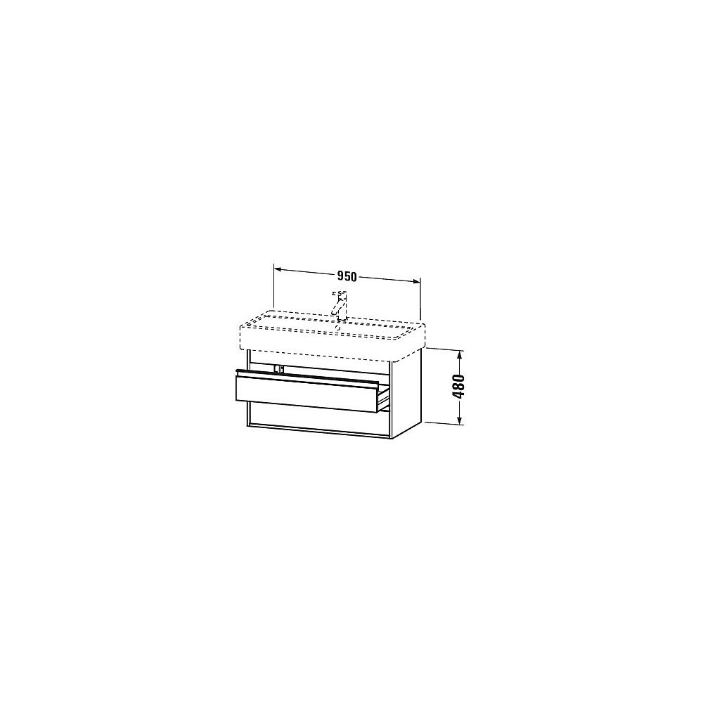Duravit Ketho Waschtischunterbau wandhäng. 440x950x480mm, Taupe Matt, Griffleiste,... DURAVIT-KT663809191 4053424338019 (Abb. 3)