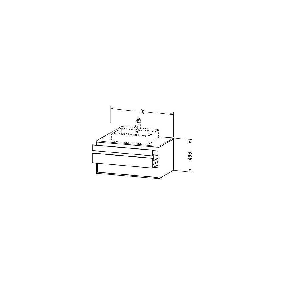 Duravit Ketho Konsolenwaschtischunterbau wandh. 550x800x496mm M mit KSP Eiche Matt... DURAVIT-KT665401616 4063382084620 (Abb. 2)