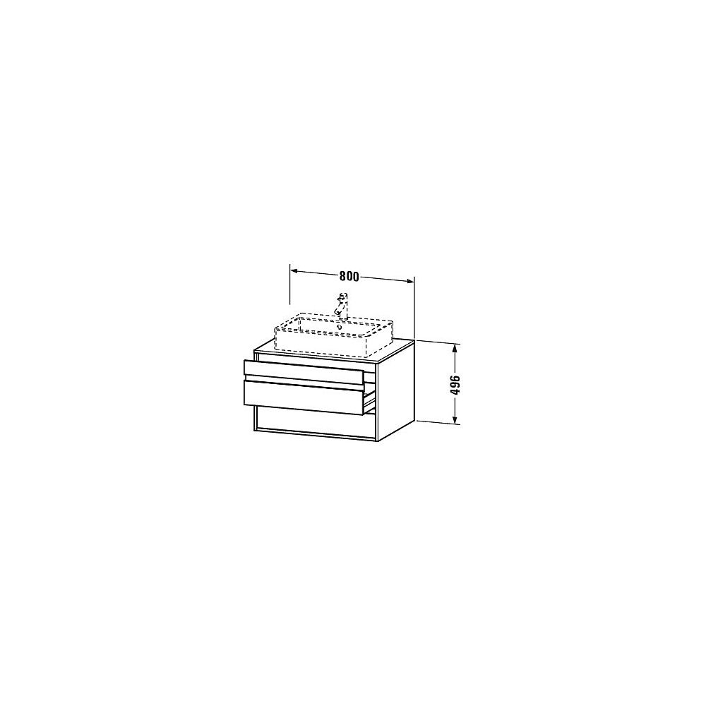 Duravit Ketho Konsolenwaschtischunterbau wandh. 550x800x496mm M mit KSP Eiche Matt... DURAVIT-KT665401616 4063382084620 (Abb. 3)