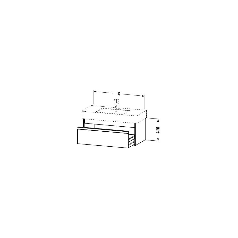 Duravit Ketho Waschtischunterbau wandh. 455x800x410mm, Basalt Matt, Griffleiste Si... DURAVIT-KT669004343 4021534736209 (Abb. 2)