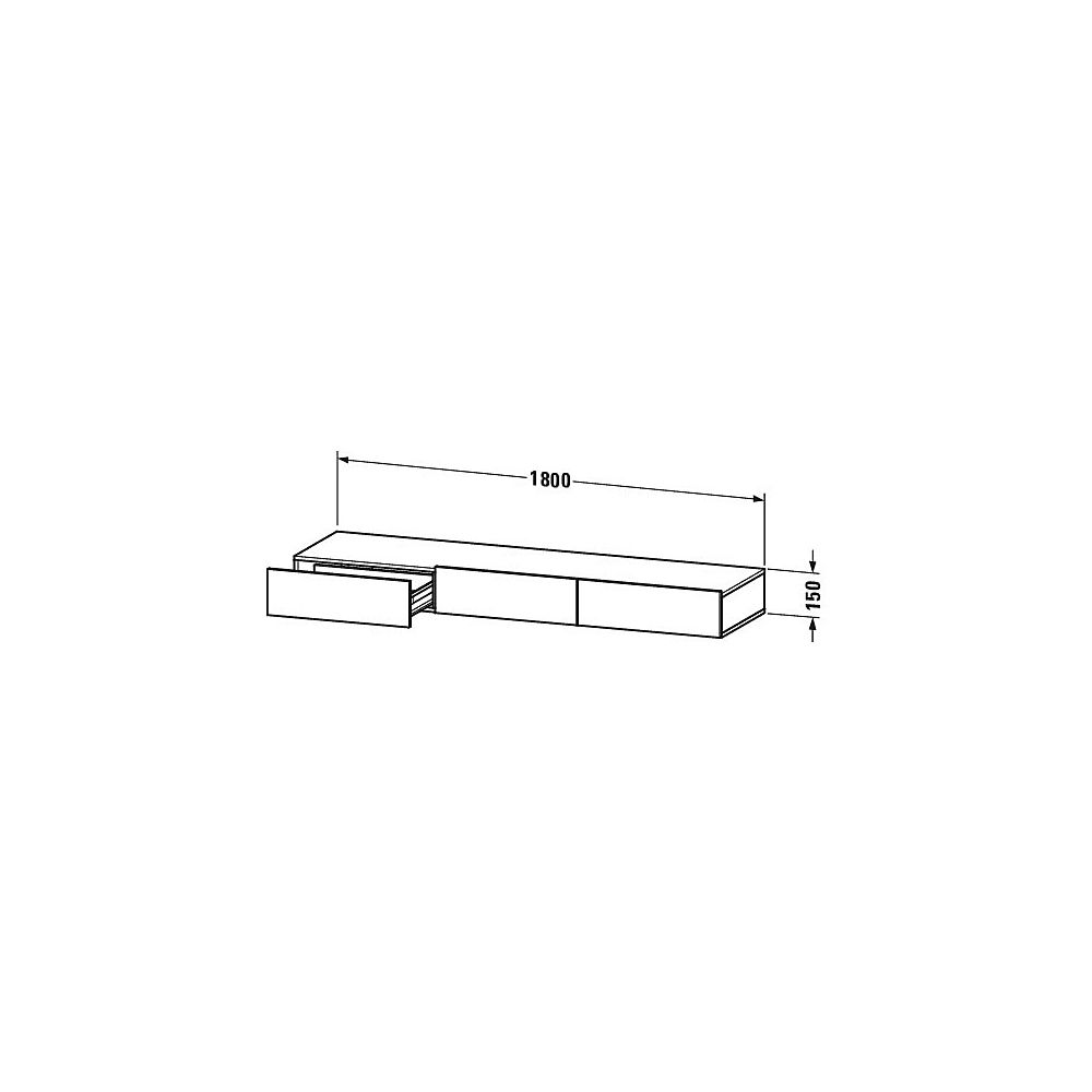 Duravit DuraStyle Schubkastenablage 440x1800x182mm, 3 Schubkästen, mit Konsolenpla... DURAVIT-DS827307918 4053424019840 (Abb. 2)