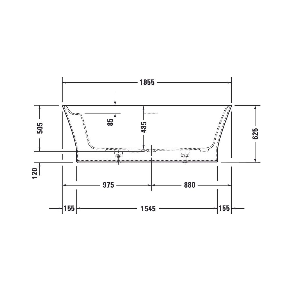 Duravit Cape Cod Badewanne 507x885x1855mm, Mattweiß, Oval, Freistehend, 2 Rüc... DURAVIT-700330000000000 4021534894008 (Abb. 34)