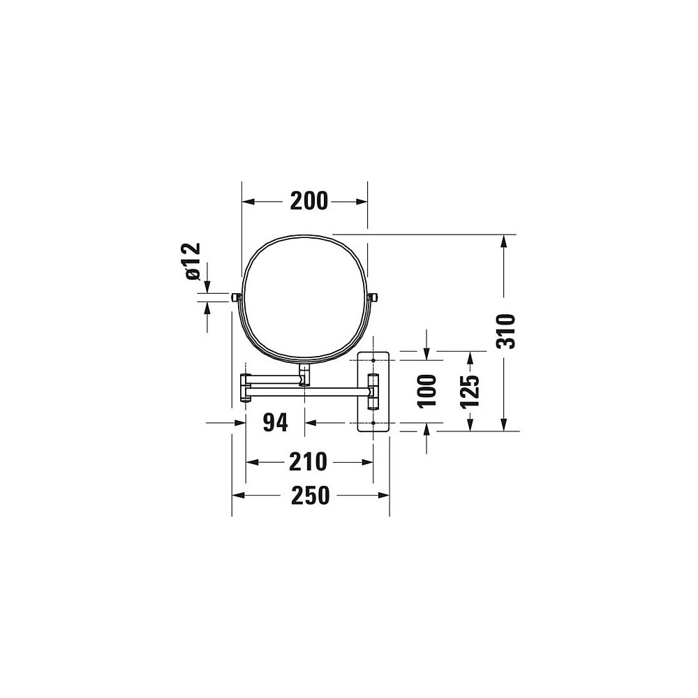 Duravit D-Code Kosmetikspiegel 330x203x310mm, Chrom, Optische Vergrößerung 3-fach,... DURAVIT-0099121000 4021534389276 (Abb. 14)