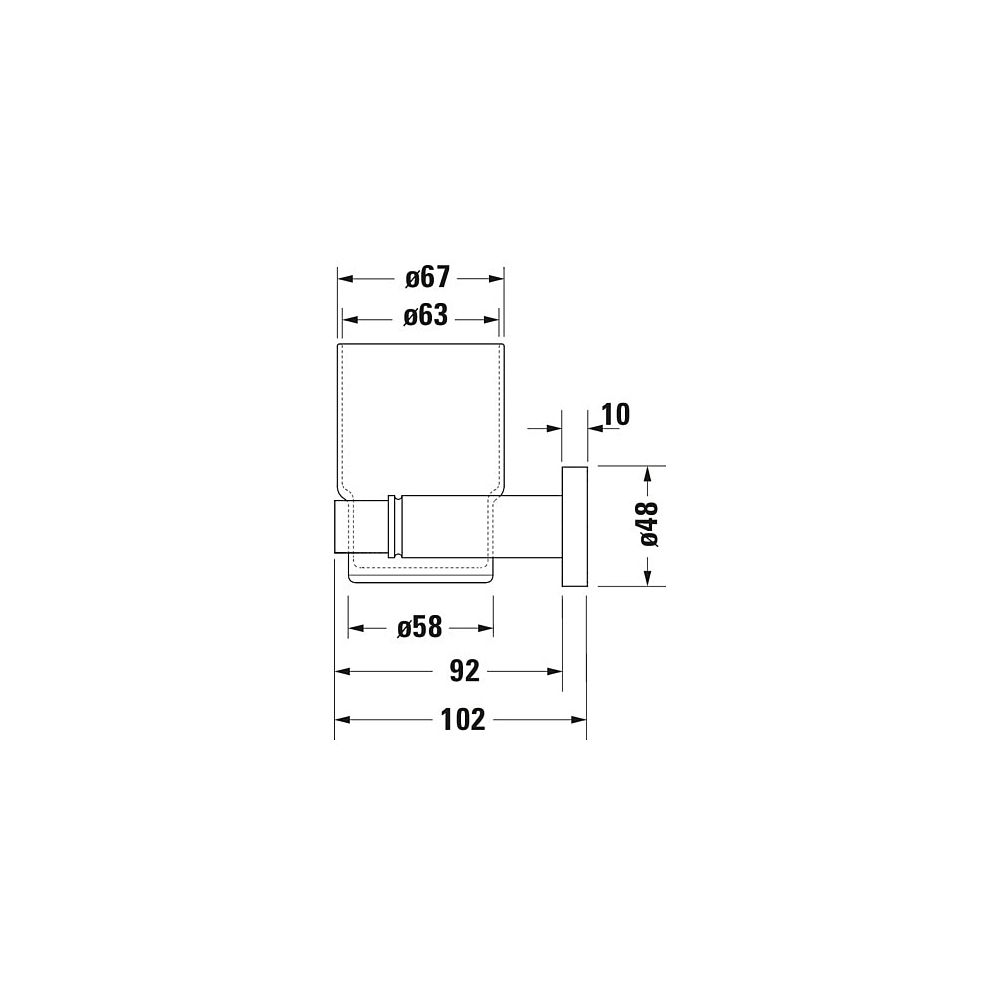 Duravit D-Code Zahnputzbecher 102x118x97mm, Chrom/Mattweiß, Schraubbefestigung, wa... DURAVIT-0099191000 4021534636165 (Abb. 16)