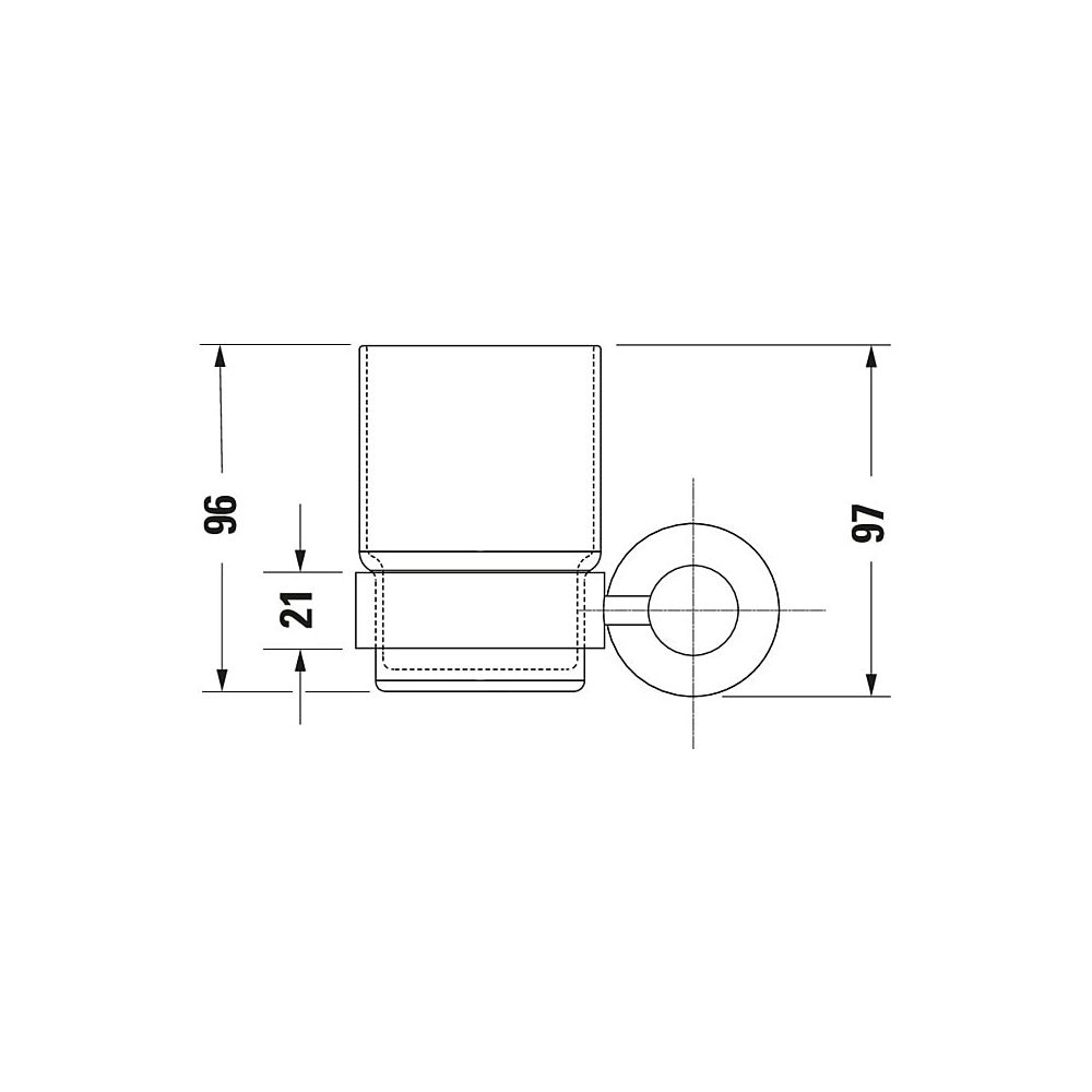 Duravit D-Code Zahnputzbecher 102x118x97mm, Chrom/Mattweiß, Schraubbefestigung, wa... DURAVIT-0099191000 4021534636165 (Abb. 17)