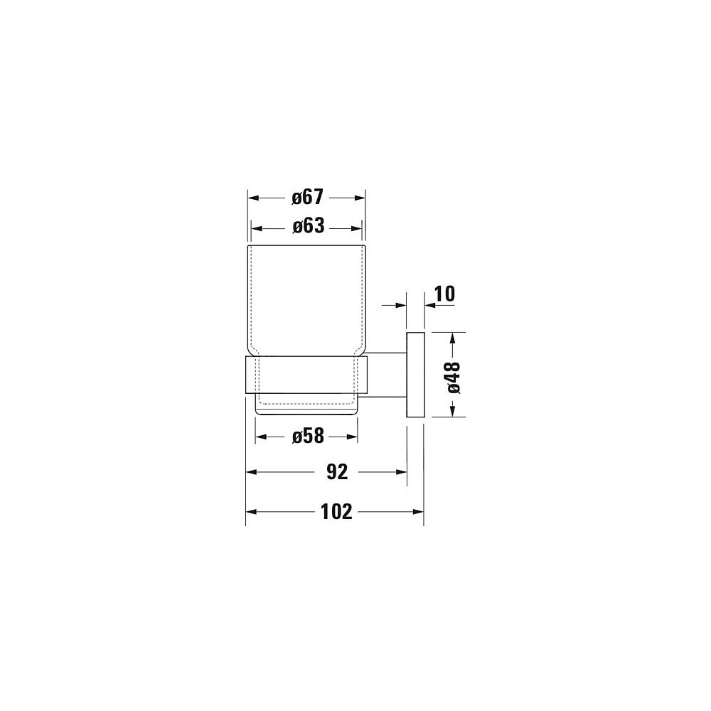 Duravit D-Code Zahnputzbecher 102x118x97mm, Chrom/Mattweiß, Schraubbefestigung, wa... DURAVIT-0099201000 4021534636172 (Abb. 17)