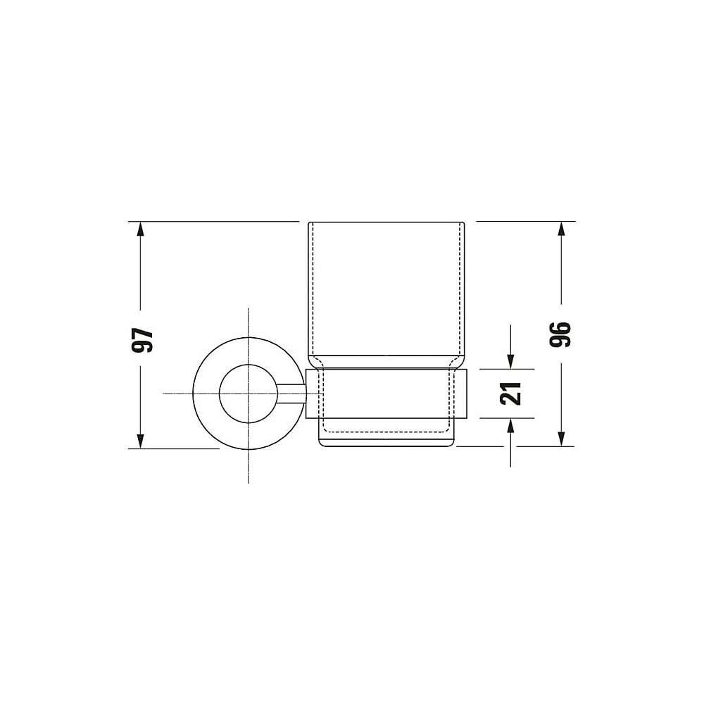 Duravit D-Code Zahnputzbecher 102x118x97mm, Chrom/Mattweiß, Schraubbefestigung, wa... DURAVIT-0099201000 4021534636172 (Abb. 18)