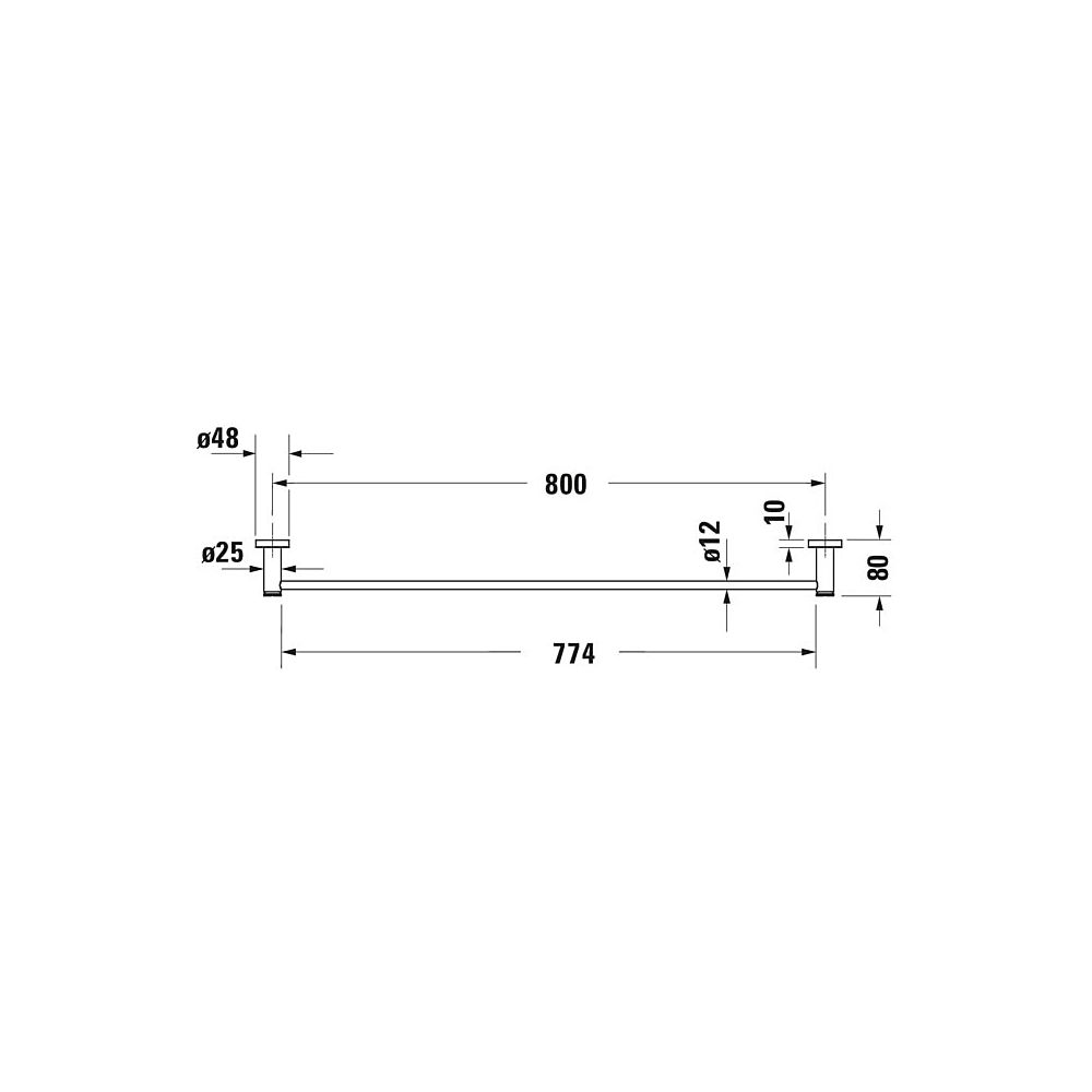 Duravit D-Code Handtuchhalter 80x848x48mm, Chrom, Messing, 1 Arm, mit Befestigungs... DURAVIT-0099231000 4021534636202 (Abb. 13)