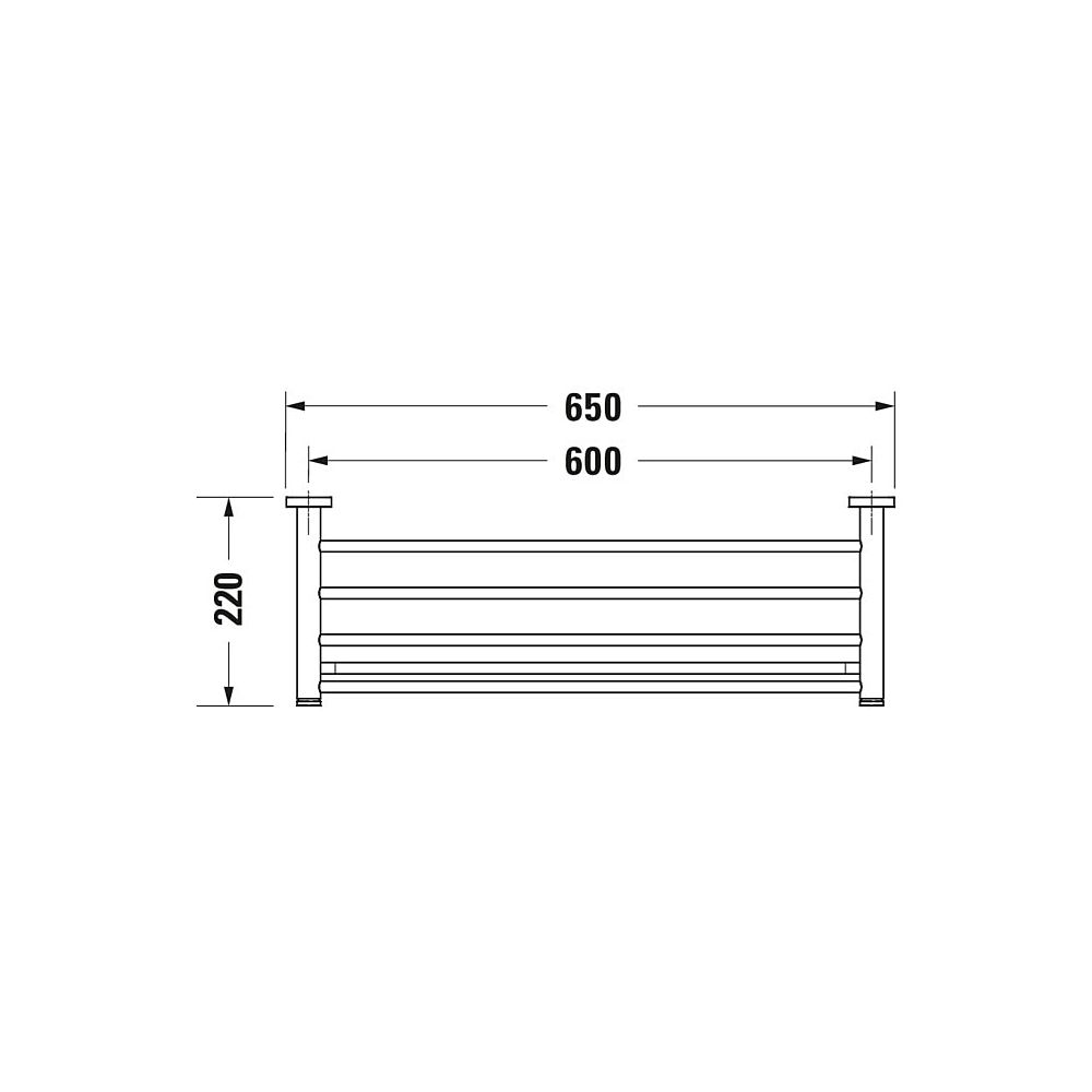 Duravit D-Code Handtuchablage 220x650x112mm, Chrom, Schraubbefestigung... DURAVIT-0099251000 4021534636226 (Abb. 8)