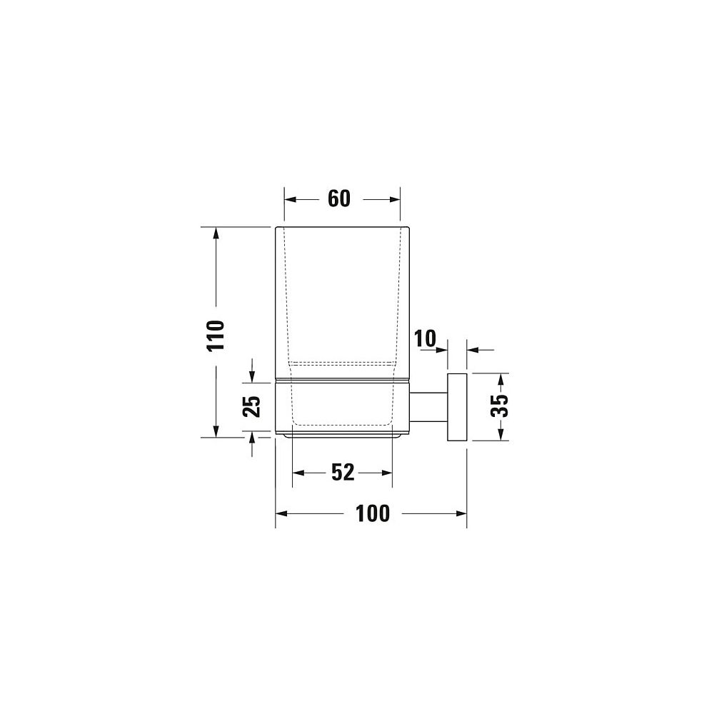 Duravit Karree Zahnputzbecher einzeln wandhängend, Position mitte, 100x69x110mm, C... DURAVIT-0099511000 4021534901089 (Abb. 18)