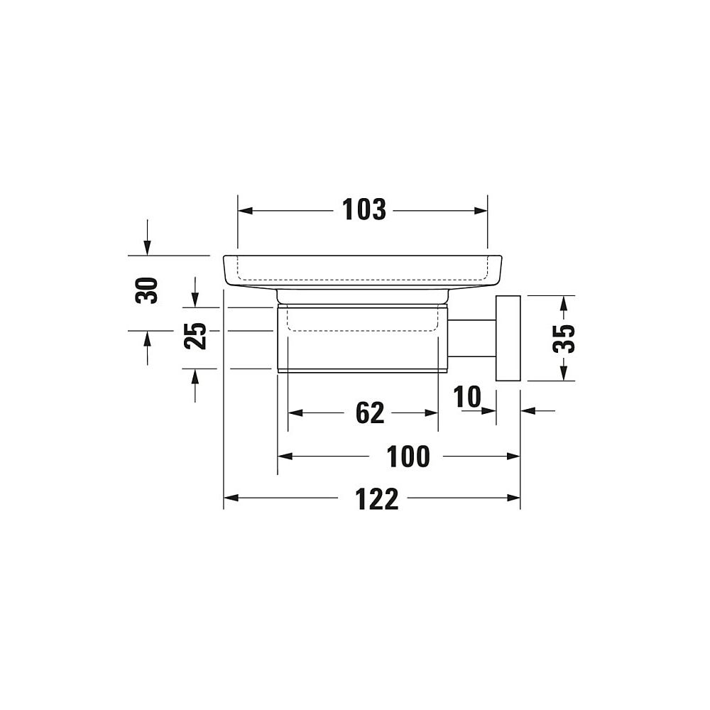 Duravit Karree Seifenschale 115x122x50mm, Chrom/Mattweiß, Messing/Glas, wandhängen... DURAVIT-0099521000 4021534901096 (Abb. 18)