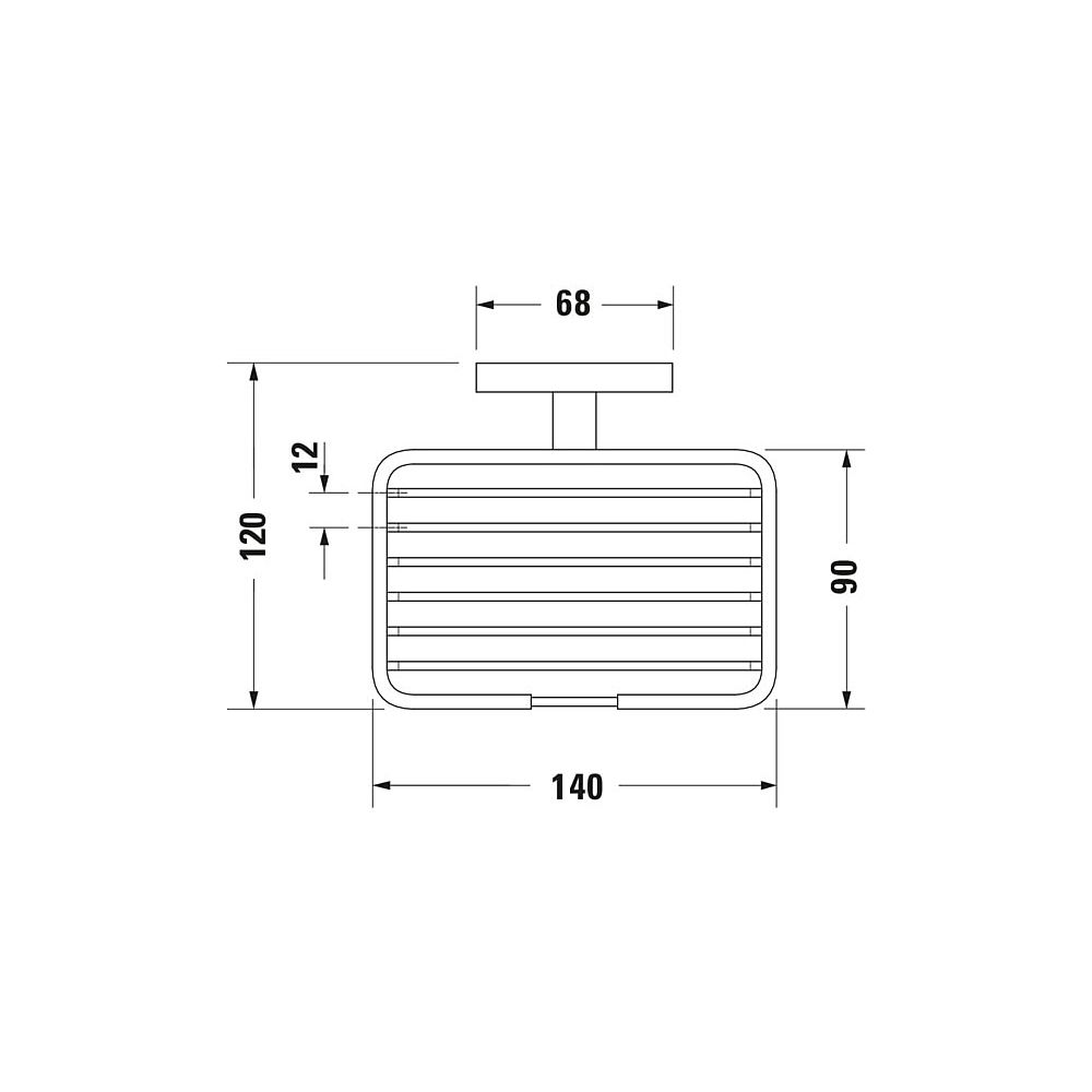 Duravit Karree Seifenschale 140x120x65mm, Chrom, Messing/Glas, wandhängend... DURAVIT-0099531000 4021534901201 (Abb. 12)