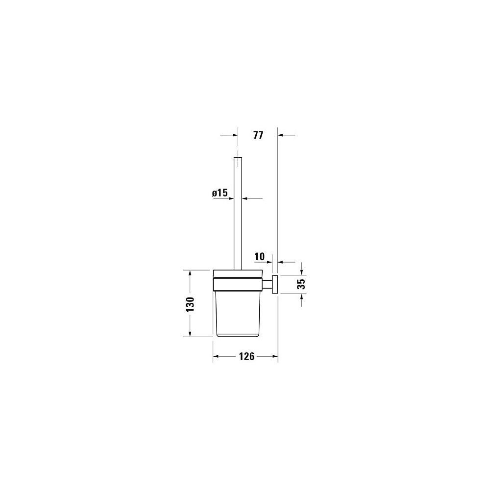 Duravit Bürstengarnitur Karree 95x95x350mm, wandhäng. Chrom/Mattweiß, Glas, Messing... DURAVIT-0099571000 4021534901126 (Abb. 9)