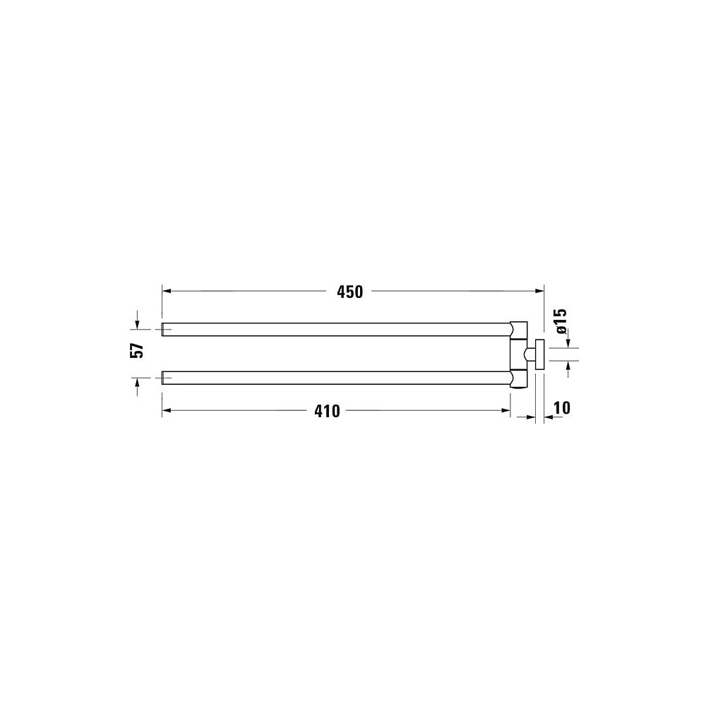 Duravit Karree Handtuchhalter 68x450x75mm, Chrom, Messing, 2 Arme, mit Befestigung... DURAVIT-0099581000 4021534901133 (Abb. 22)