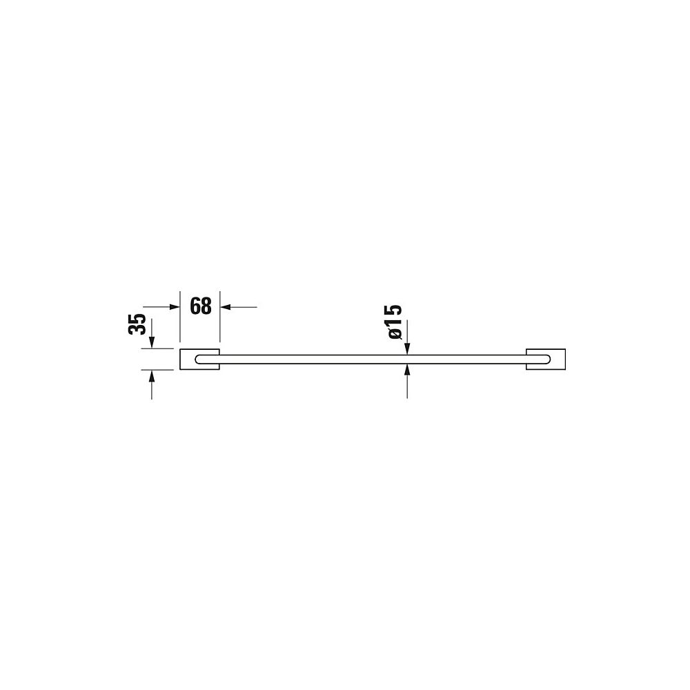 Duravit Karree Handtuchhalter 668x70x35mm, Chrom, Messing, 1 Arm, mit Befestigungs... DURAVIT-0099591000 4021534901157 (Abb. 11)