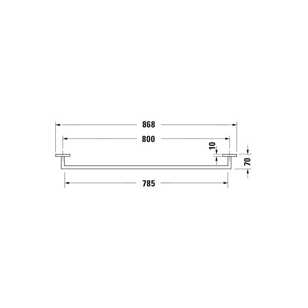 Duravit Karree Handtuchhalter 868x70x35mm, Chrom, Messing, 1 Arm, mit Befestigungs... DURAVIT-0099601000 4021534901164 (Abb. 11)