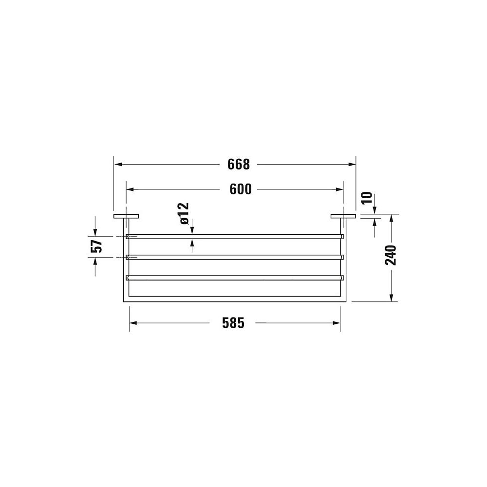 Duravit Karree Handtuchablage 668x240x35mm, Chrom... DURAVIT-0099621000 4021534901171 (Abb. 12)