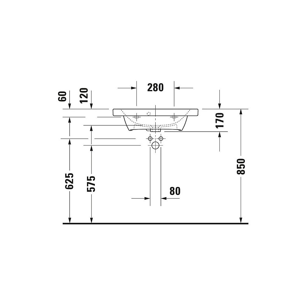 Duravit DuraStyle Waschtisch 400x635x170mm Compact WonderGliss Weiß Hochglanz Rech... DURAVIT-23376300001 4053424114989 (Abb. 4)