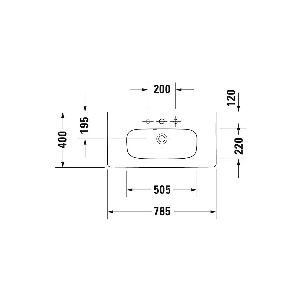 Duravit DuraStyle Waschtisch 400x785x170mm Compact WonderGliss Weiß Hochglanz Rech... DURAVIT-23377800001 4021534977220 (Abb. 8)