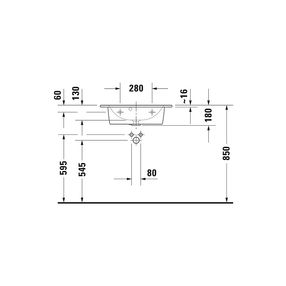 Duravit ME by Starck Waschtisch 400x630x180mm, Compact, Weiß SDM, Rechteckig, 1 Was... DURAVIT-2342633260 4053424893167 (Abb. 4)