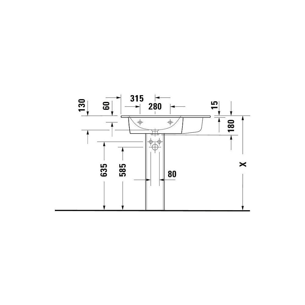 Duravit ME by Starck Waschtisch 490x830x180mm, Weiß Seidenmatt, Rechteckig, 1 Wasch... DURAVIT-2345833260 4053424893327 (Abb. 6)