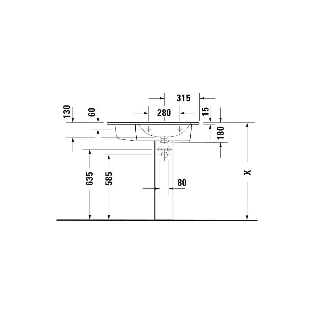 Duravit ME by Starck Waschtisch 490x830x180mm, Weiß Seidenmatt, Rechteckig, 1 Wasch... DURAVIT-2346833260 4053424893389 (Abb. 6)