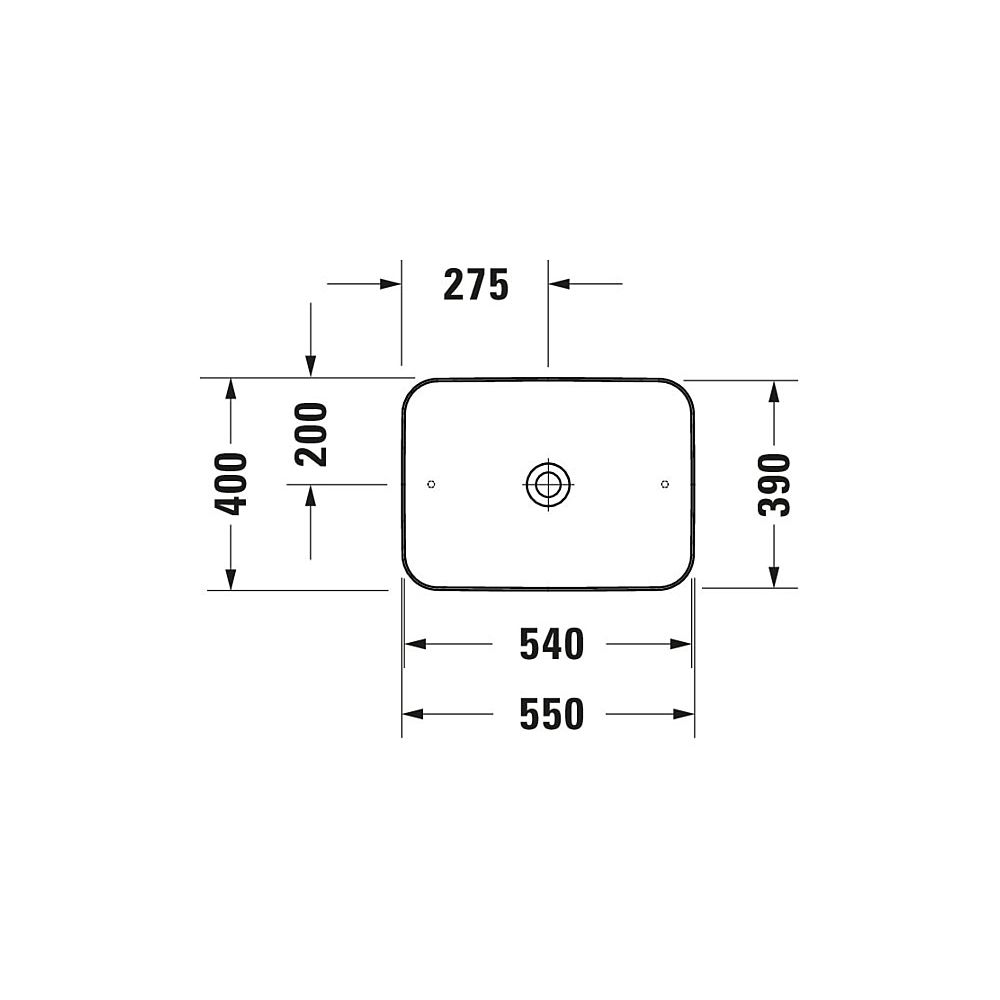 Duravit Cape Cod Aufsatzbecken 550mm, Weiß Hochglanz, DuraCeram, Rechteckig, ohne Ü... DURAVIT-2347550000 4053424587608 (Abb. 6)